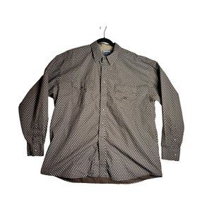 Panhandle Slim Brown Floral Long Sleeve Pearl Snap Shirt Mens XL
